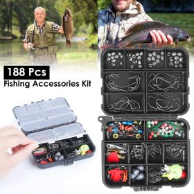 188PCS Fishing Accessory Kit - Includes Hooks, Sinker Weights, Lures, Swivels & More 188PCS Fishing Accessory Kit - Includes Hooks, Sinker Weights, Lures, Swivels & More